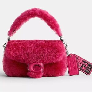 COACH The Lil Nas X Drop Tabby in Bright Fuscia Shearling